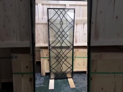 कनाडा के सबसे ज्यादा बिकने वाले 22*64 लोहे के दरवाज़े के इंसर्ट फाइबर ग्लास दरवाज़ों के लिए 12*12 स्टील बार के ग्लास